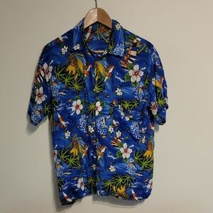 Vintage Blue Hawaiian Men's Shirt